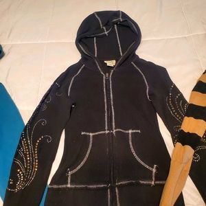 Ariat Hoody with white stitching and Rhinestones